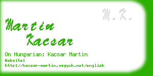 martin kacsar business card